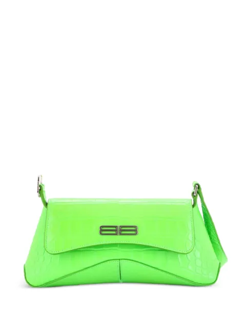 Balenciaga Pre-Owned XX Flap Street Crocodile Embossed Leather Medium shoulder bag Green U64R4Q30PPMRT0IP