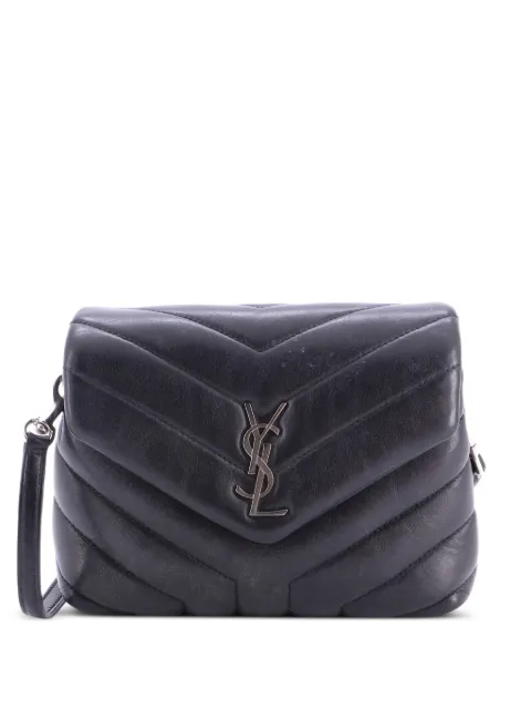 Saint Laurent Pre-Owned Loulou Shoulder Bag Matelasse Chevron Leather Toy crossbody bag Black 8CURYGJ6KZ3B25XQ