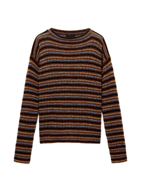 Prada Shetland wool boat neck sweater Brown UMF417SOOO6252