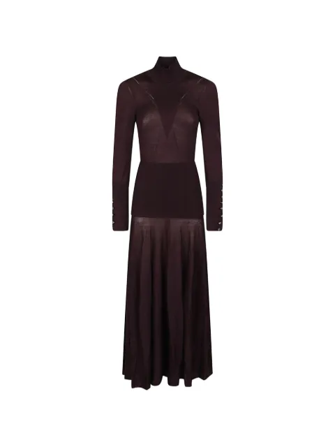 Rabanne button-cuff knitted midi dress Purple 26AMRO347ML0624