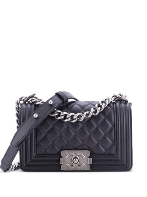 CHANEL Pre-Owned Boy Flap Bag Quilted Lambskin Small crossbody bag Black 4NZ5LZ1OU7CD2LQU