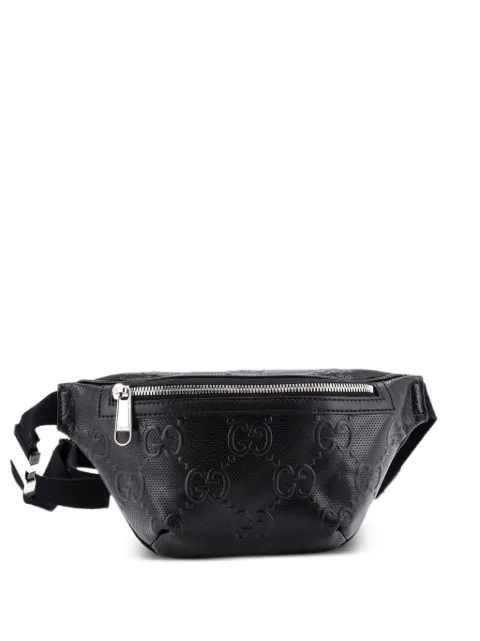 Gucci Pre-Owned GG Embossed Perforated Leather Small belt bag Black QBP1WR7U7WE97ZFB