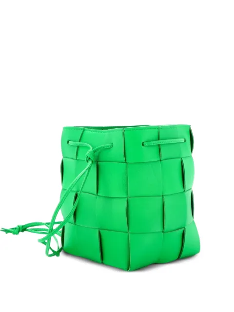 Bottega Veneta Pre-Owned Cassette Maxi Intrecciato Leather Small bucket bag Green 1F34N5SB9RBZ7KV1
