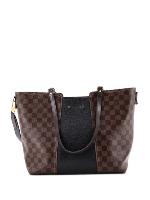 Louis Vuitton Pre-Owned Jersey Handbag Damier with Leather shoulder bag Black 19RB4QTWM6T0QUQK
