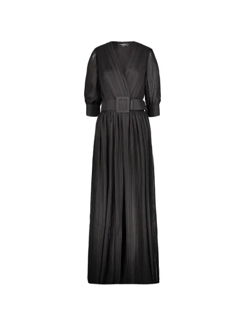 Rochas pleated belted maxi dress Black ROWX50275ARX216