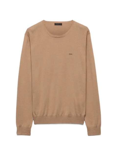 Prada superfine wool crew-neck sweater Brown UMF146SOOO18DY