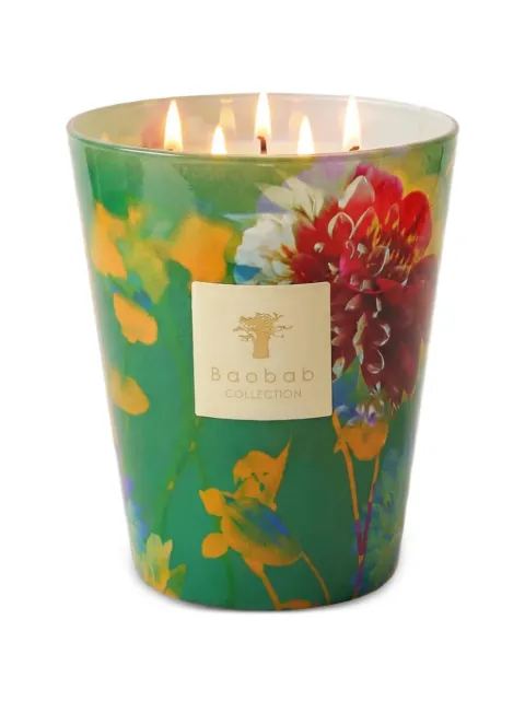 Baobab Arty Flowers grande flower-print candle Green MAX24AFBO