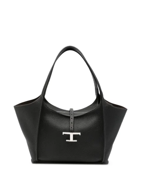 Tod's small T Timeless leather tote bag Black XBWTSBQ0200WNT