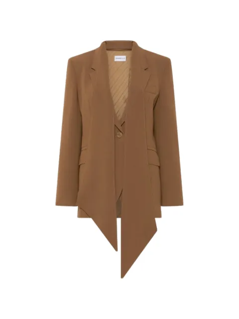 Marella scarf-detail single-breasted jacket Brown 2623046221200