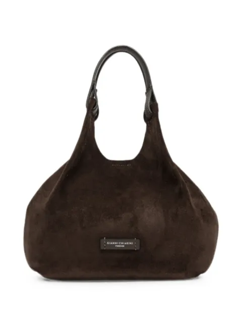 GIANNI CHIARINI Dua logo-patch tote bag Brown BS9799CMPL