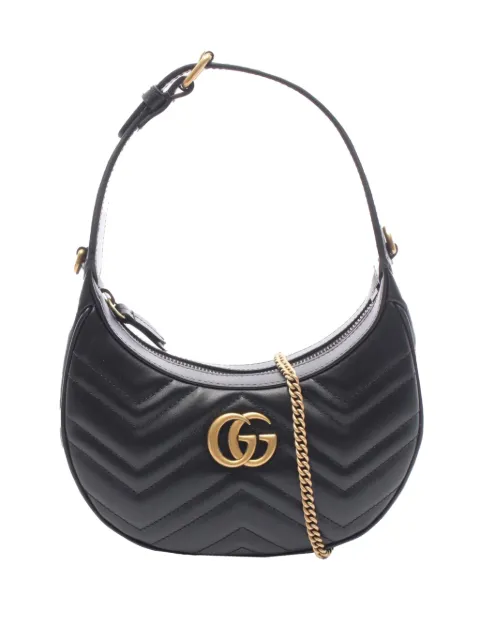 Gucci Pre-Owned 2000-2015 Mini GG Marmont Half Moon Bag satchel Black 3GOTMZXJNGZFKR6F