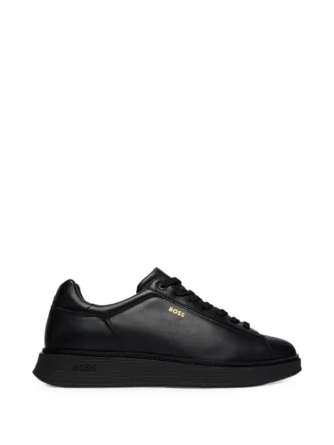 BOSS logo-print leather sneakers Black 50568773