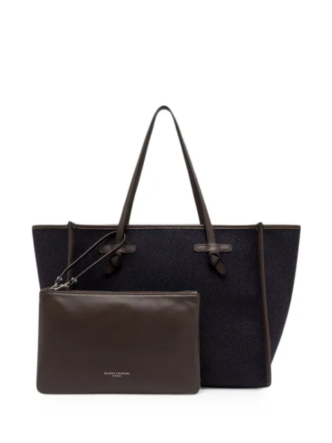 GIANNI CHIARINI Marcella herringbone-pattern tote bag Blue BS6850COMMSPIGA