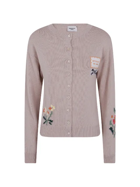 Weekend Max Mara floral-intarsia embroidered cardigan Neutrals 2625346041600
