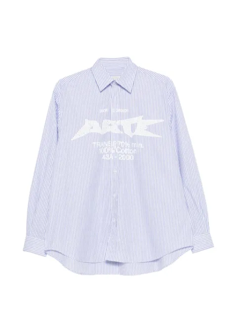 Arte Antwerp logo-print striped shirt White AW26047S