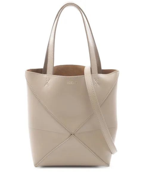 Loewe Pre-Owned 2010-2026 Mini Calfskin Puzzle Fold Tote satchel Neutrals S0OJFH688W6MIZ50