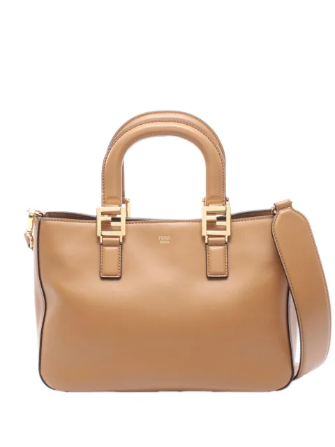 Fendi Pre-Owned 2000-2010 Small Leather Selleria FF Tote satchel Brown 94AJP7HPODC3REYE