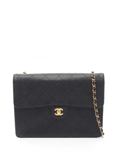CHANEL Pre-Owned 1997-1999 CC Quilted Caviar Single Flap crossbody bag Black 7ZIM97YSSNEQ3LLQ