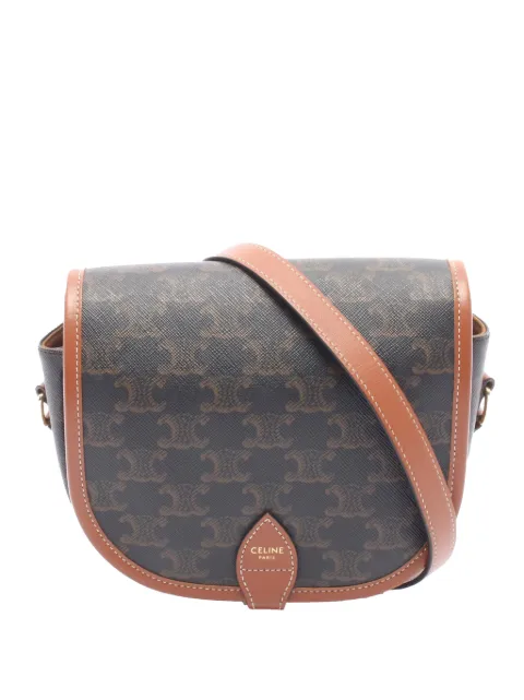 Celine Pre-Owned 2000-2026 Medium Triomphe Coated Canvas Folco crossbody bag Brown 9RO3KJ2PFU5CV76V