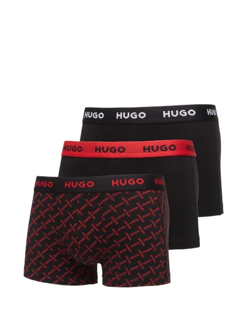 HUGO logo-waistband trunks (set of three) Black 50532550065