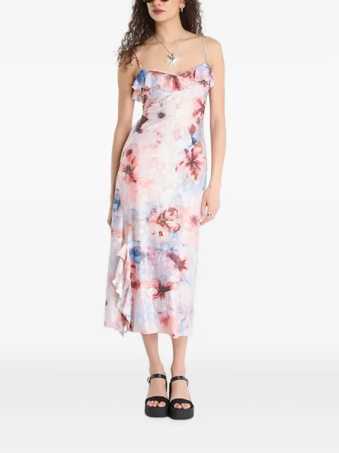 Desigual floral-print ruffled maxi dress Pink 26SWVK353067