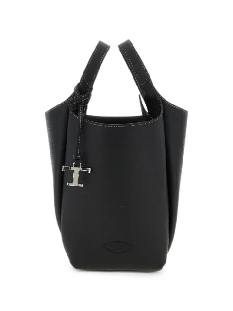 Tod's T Timeless hammered leather bucket bag Black XBWAPAK0100QRI