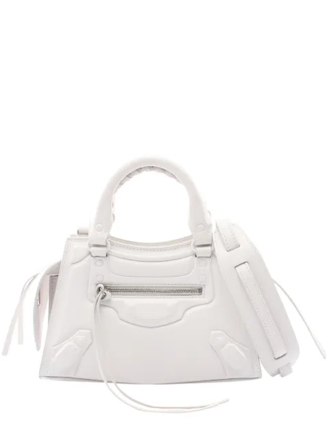 Balenciaga Pre-Owned 2018-2026 Mini Calfskin Motocross Neo Classic City satchel White TDAD4K0X6AQOKBY2