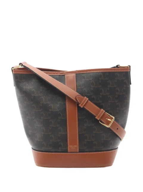 Celine Pre-Owned 2010-2026 Small Triomphe Coated Canvas bucket bag Brown T6JQSWRIKGSWWAOM