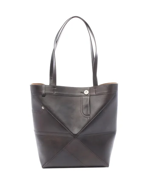 Loewe Pre-Owned 2010-2026 Medium Calfskin Puzzle Fold Panta tote bag Brown DUFVJG82PZVD7DX3