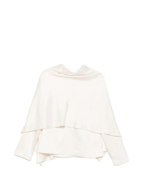 Róhe satin draped blouse Neutrals 42120134