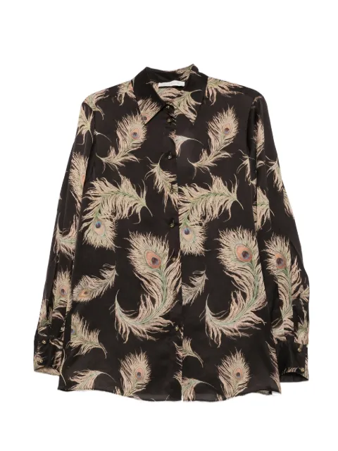 ZIMMERMANN Valiant feather-print shirt Brown 5747TF261