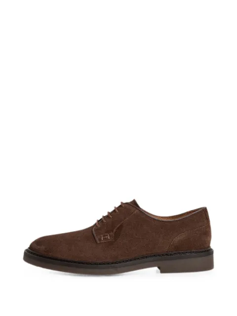 Hackett London Elsted Blucher suede lace-up shoes Brown HMS200134