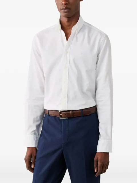 Hackett London garment-dyed Oxford shirt White HM3010835
