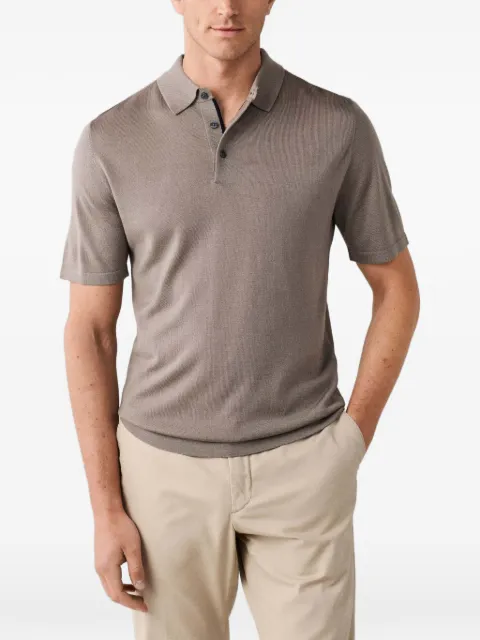 Hackett London knit short-sleeve polo shirt Grey HM7000207