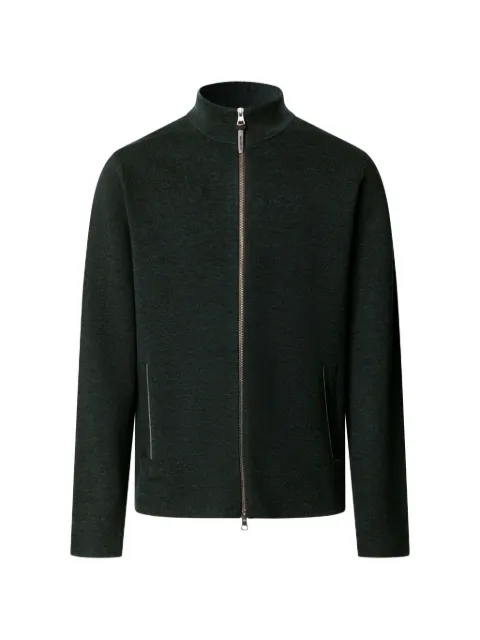 Hackett London Milano-knit merino wool cardigan Green HM7000285
