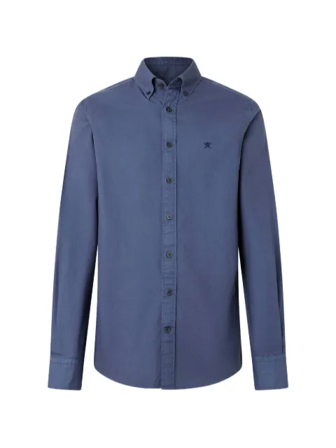 Hackett London embroidered-logo shirt Blue HM3010835