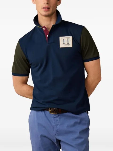 Hackett London Union Jack colour-block polo shirt Blue HM5600225