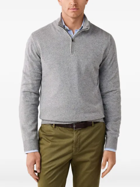 Hackett London quarter-zip elbow-patch sweater Grey HM7000243