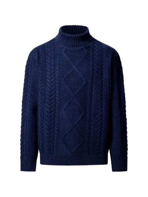 Hackett London argyle cable-knit sweater Blue HM7000289