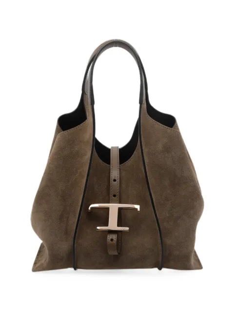 Tod's mini T Timeless suede tote bag Brown XBWTSBA9100P3A