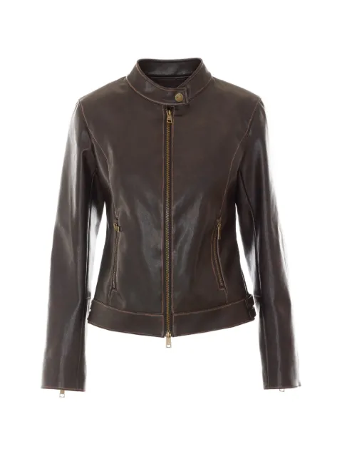 LIU JO buckle-detail zip-fastening jacket Brown WF6381E1106