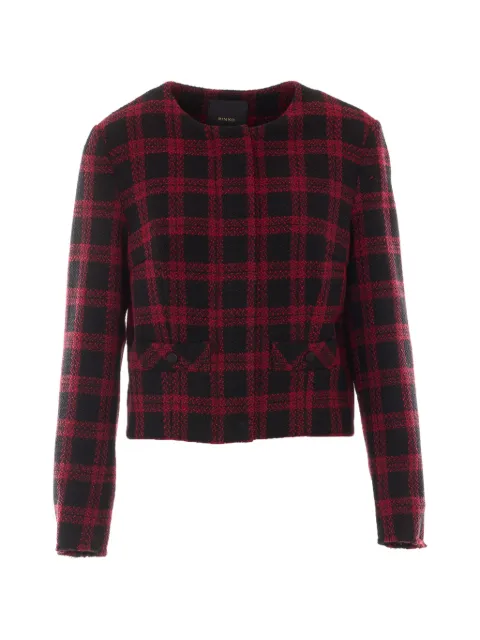 PINKO checked collarless jacket Black 107432A3GN