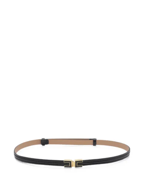 Elisabetta Franchi logo-plaque leather belt Black CT57S66E2