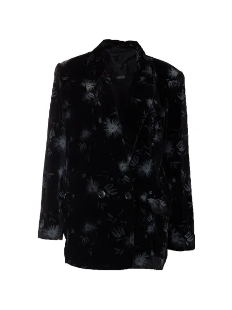 PINKO floral-print double-breasted jacket Black 107494A3DV