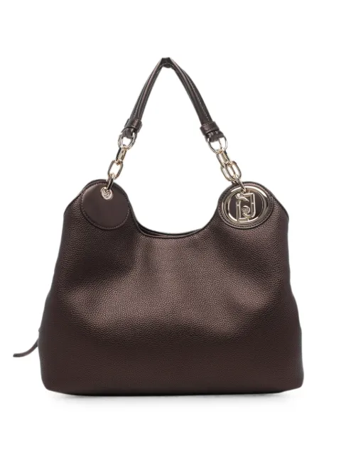 LIU JO medium logo-plaque chain-link tote bag Brown AF6024ES039