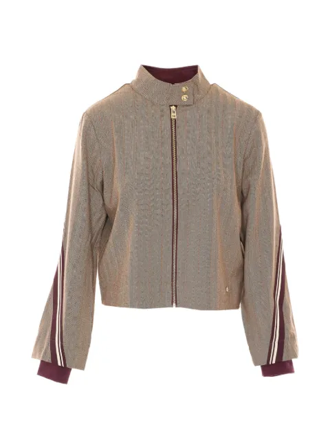 LIU JO herringbone-pattern zip-up jacket Neutrals TF6146T692A