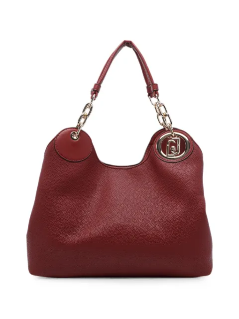 LIU JO logo-plaque pebbled shoulder bag Red AF6024ES039