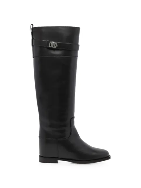 Via Roma 15 Padlock leather boots Black 4471776TESTADIMORO