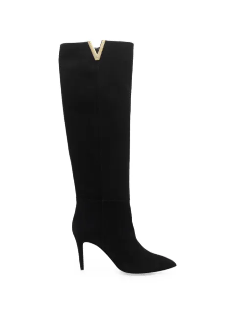 Via Roma 15 pointed-toe suede boots Black 4447962NERO