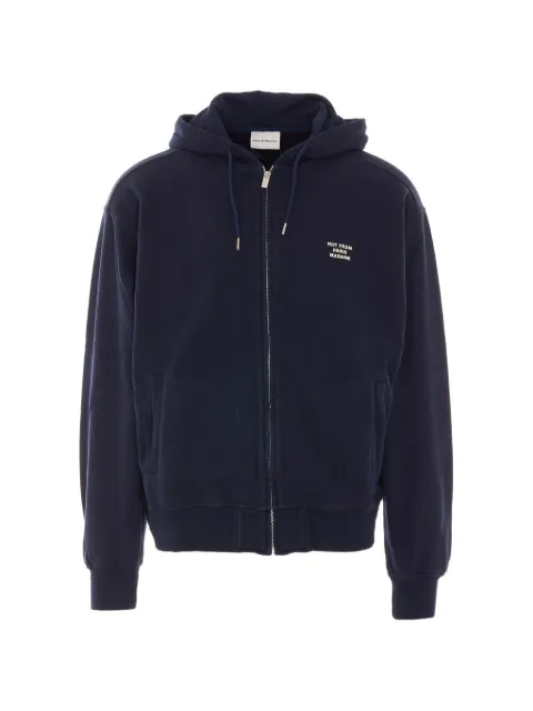 Drôle De Monsieur logo-print zip-up hoodie Blue HO207CO312NY